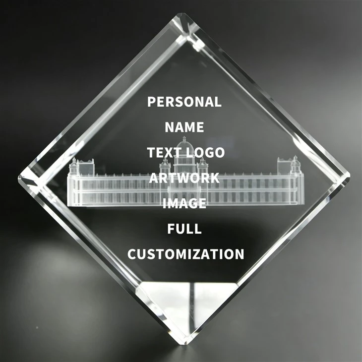 3D Laser Etching Square Crystal Ornaments suppliers