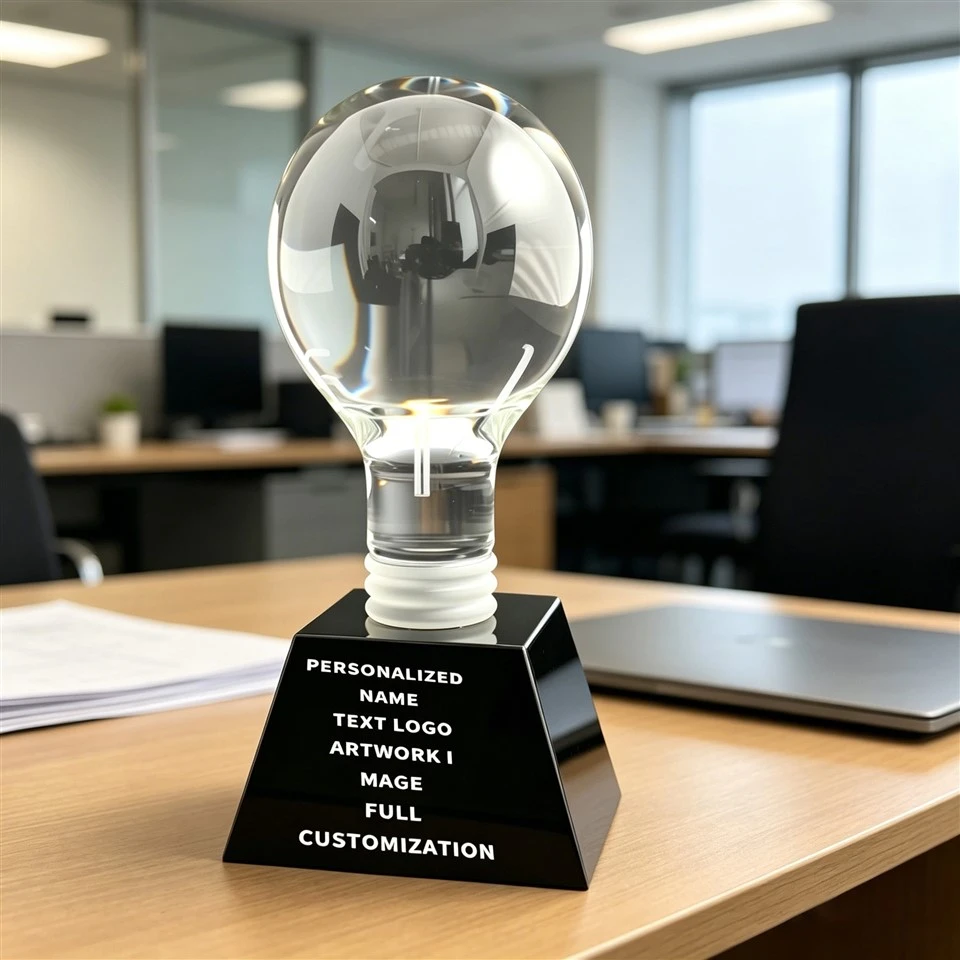 Doorzichtige lamp met zwarte basis Corporate Award