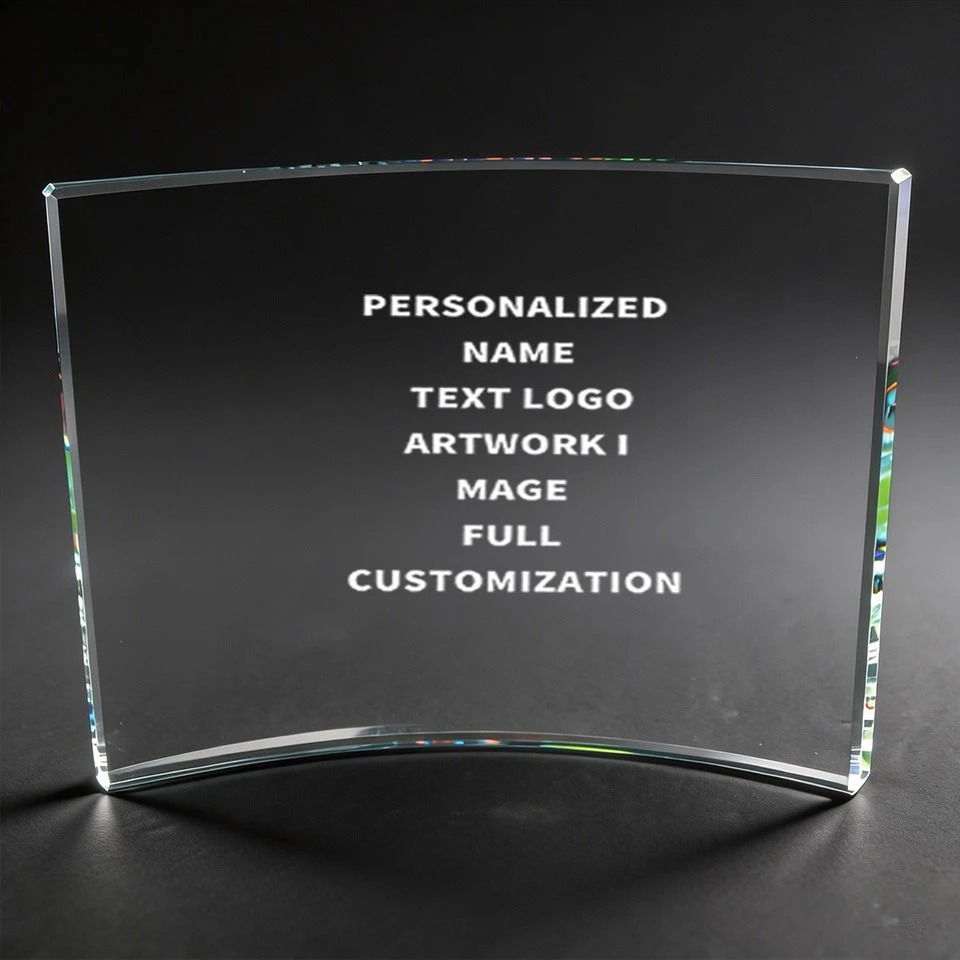 Horizontal Curved Stand Up Crystal Plaque Trophy suppliers