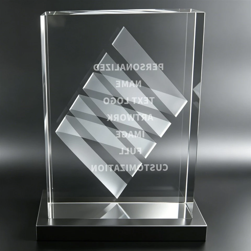 Metal Base Geometric Pattern Crystal Trophy factory