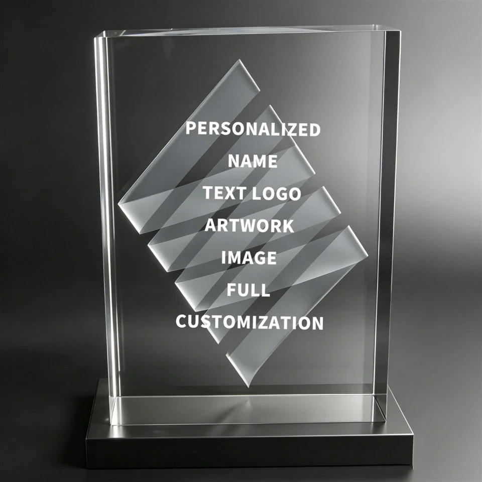 Metal Base Geometric Pattern Crystal Trophy suppliers